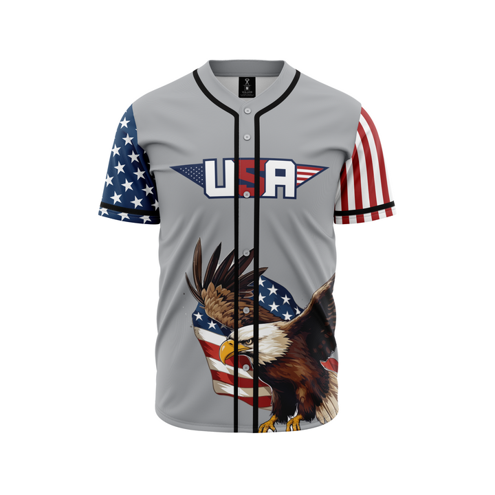 GREY AMERICA 1 BASEBALL JERSEY