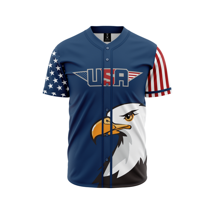 BLUE AMERICA 1 BASEBALL JERSEY