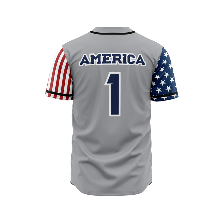 GREY AMERICA 1 BASEBALL JERSEY