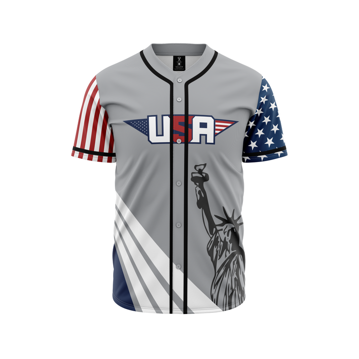 GREY AMERICA 1 BASEBALL JERSEY