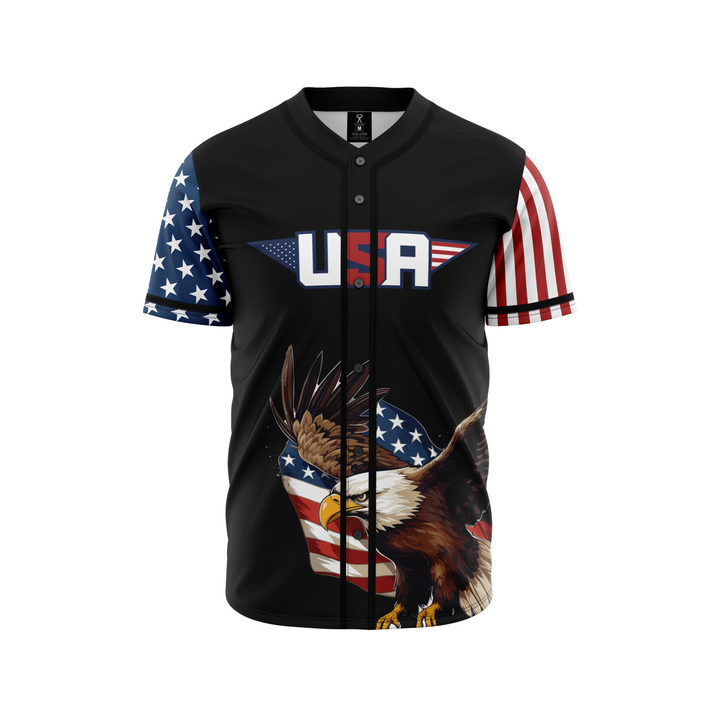 BLK AMERICA 1 BASEBALL JERSEY